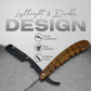 Traditional Grooved Textured Wooden Handle Cut Throat Razor